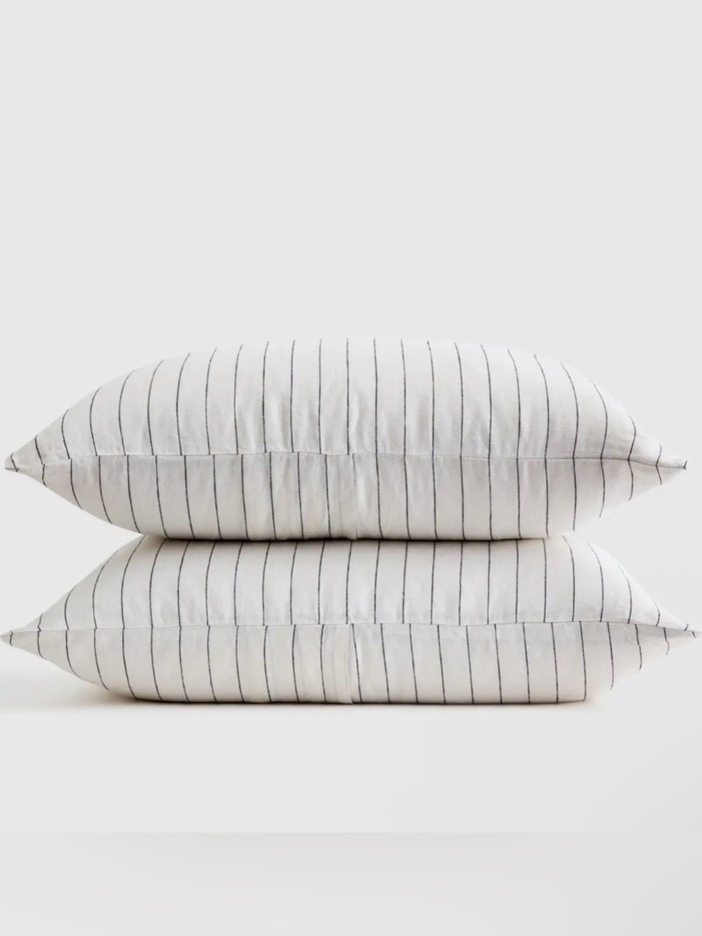 Quince European Linen Stripe Sham Set Standard Pencil Stripe Bedding New